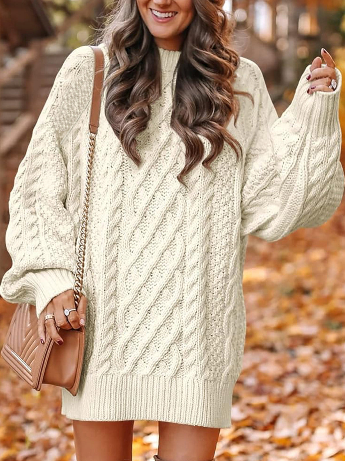 Autumn and Winter European and American Cross-Border Women's Clothing Amazon New Round Neck Loose Versatile Knitted Pullover Sweater for Lazy Women