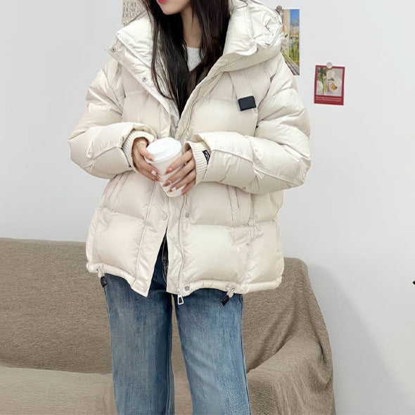 Women's Cotton Jacket 2026 Fashionable New Autumn and Winter Short Puffer Jacket Korean Style Fleece-Lined Thickened Warm Hooded Coat