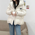 Women's Cotton Jacket 2026 Fashionable New Autumn and Winter Short Puffer Jacket Korean Style Fleece-Lined Thickened Warm Hooded Coat