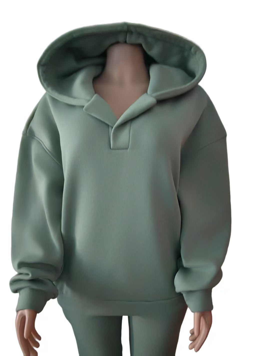Cross-Border European and American Autumn and Winter Women's Sports Hoodies Long-Sleeved Hooded Solid Color Loose Large Size Fleece Sweatshirts Women's Tops