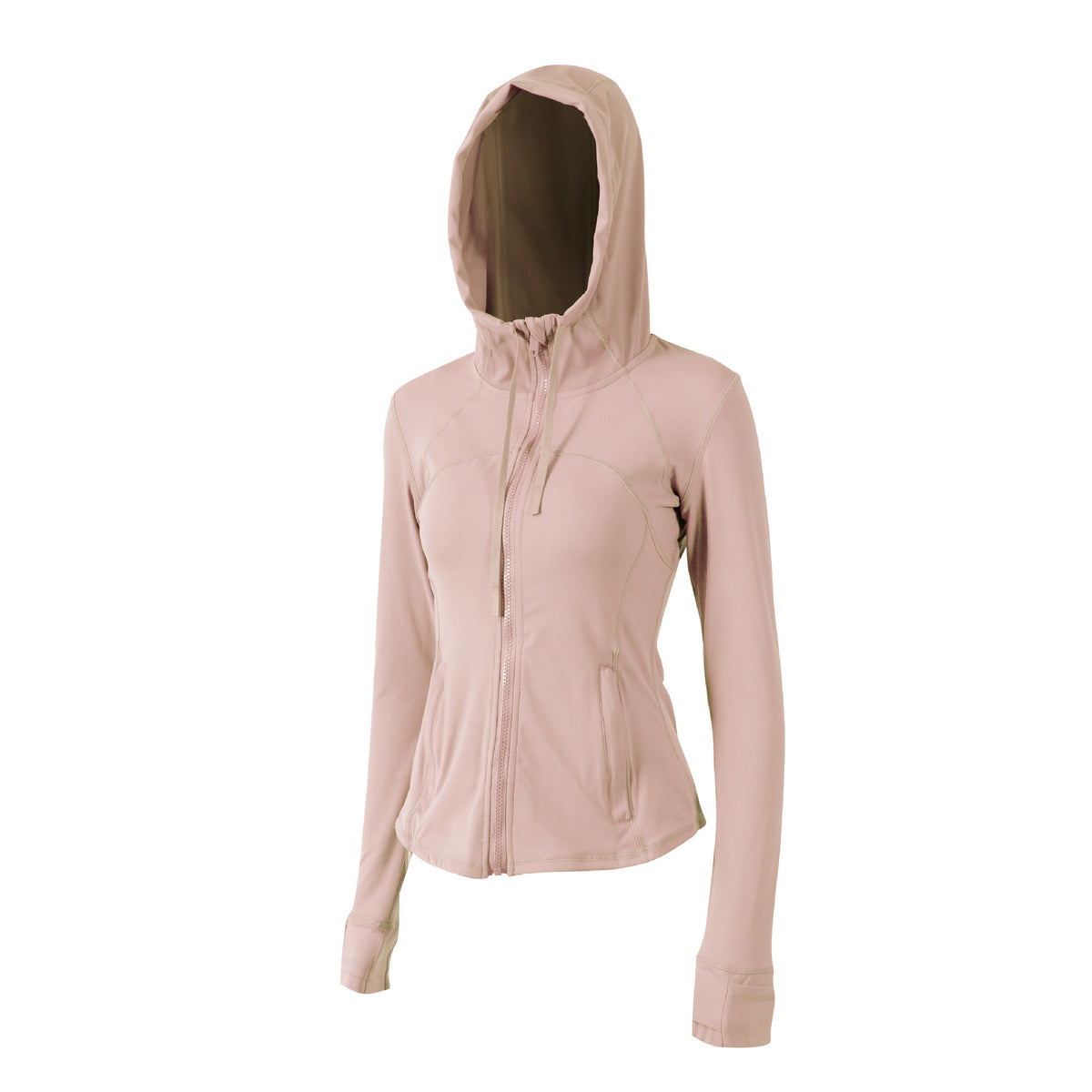 Autumn Yoga Clothing Hooded Fitness Hoodie Quick-drying Jacket Slim-fit Double-sided Scrusted Nylon Breathable Women's Sports Jacket