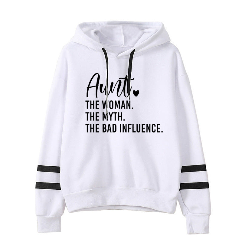 Foreign trade cross-border aunt Aunt The Women printed parallel bars striped sweater autumn and winter men's and women's top Europe and the United States
