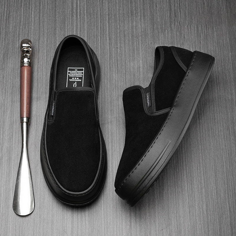 Autumn new men's slip-on platform loafers breathable casual shoes versatile lightweight loafers wholesale