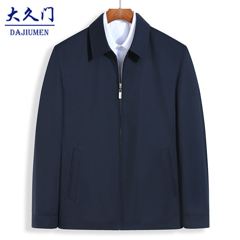 Jacket Coat Men's Autumn New Business Casual Loose Lap Upper Clothes for Middle-aged and Elderly Dad Men's Jacket