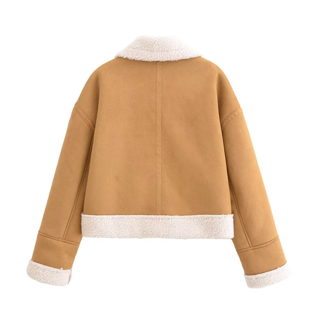 Foreign Trade Women's Clothing 2025 Autumn and Winter European and American Street Fashion Casual Zipper-Decorated Reversible Jacket for Women W69090