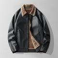 2024 New Winter fleece-lined Thickened Men's Leather Jacket Coat Fashion Casual Leather One Warm Leather Men
