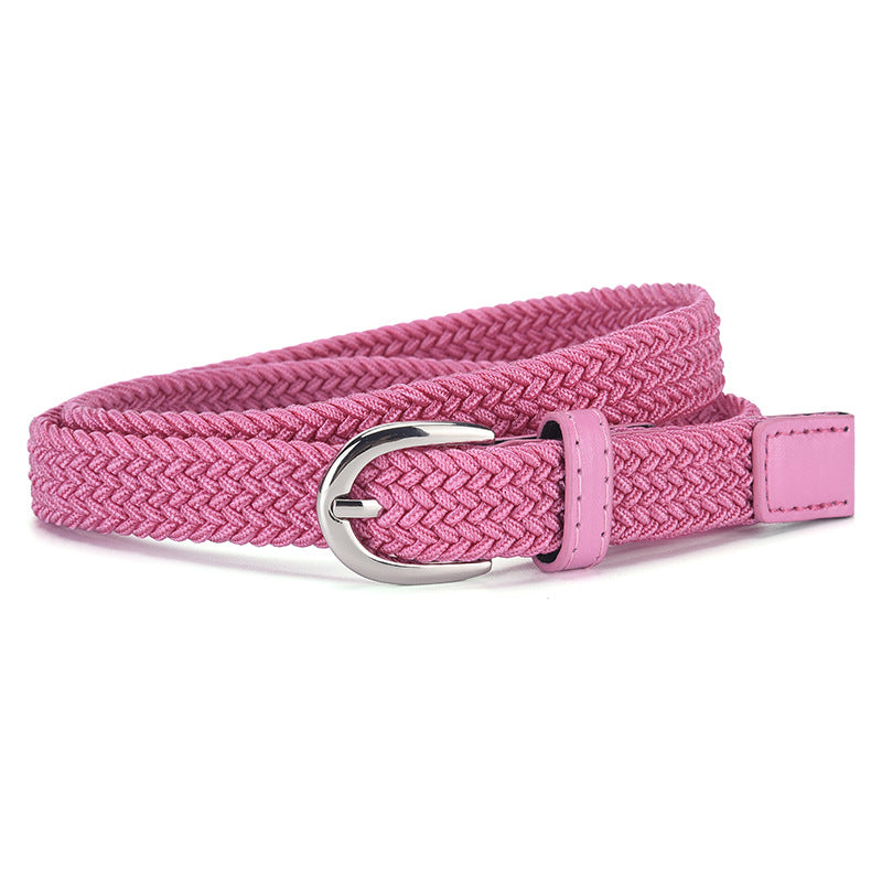 Children's Canvas Belt Unisex Military Training Pants Belt Women's Fashion Elastic Elastic Woven Lazy Belt