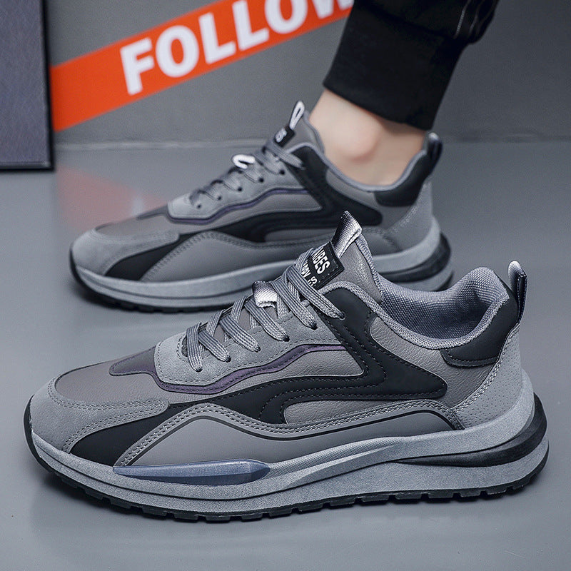 Spring New Breathable Casual Fashion Running Sneakers Trendy Versatile Thick-Soled Men's Dad Shoes