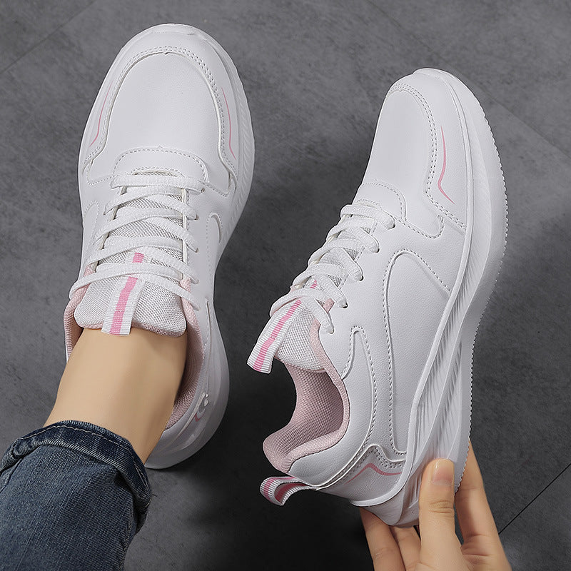 Quanzhou New Women's Fashionable Sports and Casual Shoes Outdoor Lightweight Non-Slip Soft Bottom Student Running Shoes White Shoes for Women