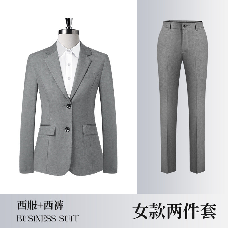 Four Seasons Serge Suit Business Suit for Men and Women Autumn Slim-fit Business Suit Women's Pants Vest Dress