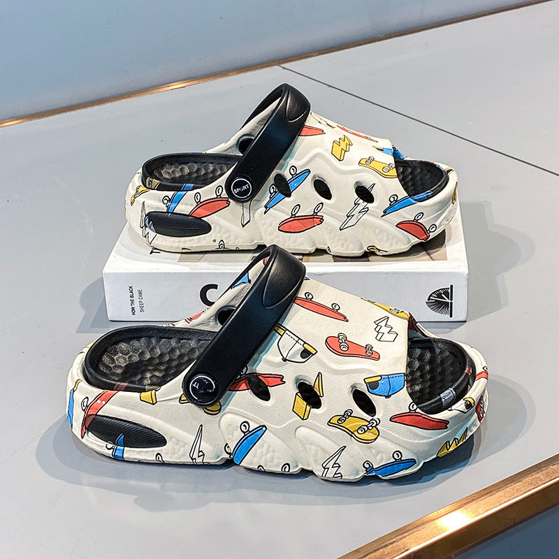 Children's Sandals for Boys and Girls, New Summer Flip-Flops, Soft-Soled Home Hot Style Outer Wear Two-Wear Sandals for Small and Medium-Sized Kidsren and Girls