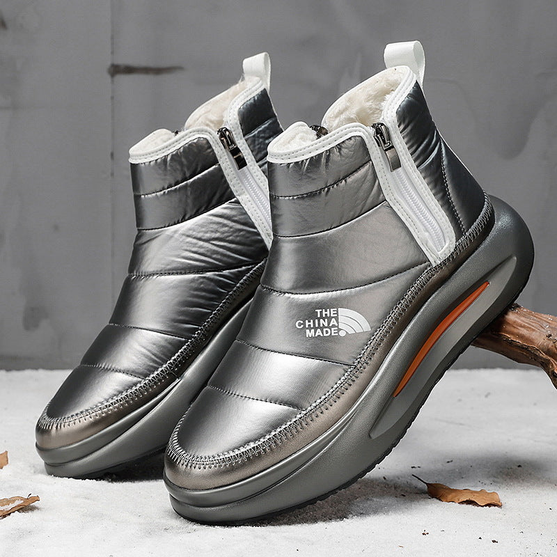 Winter Cotton Shoes Men's High-top fleece-lined Thickened Warm Snow Boots Non-slip Wear-resistant Outdoor plus size Northeast Large Cotton Boots