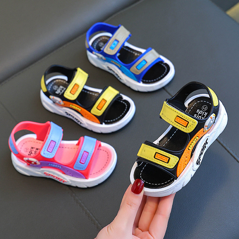 Boys Sandals 2024 New Summer Children's Shoes Small Medium Large Children's Soft Sole Little Boy Baby's Beach Shoes Trendy Shoes