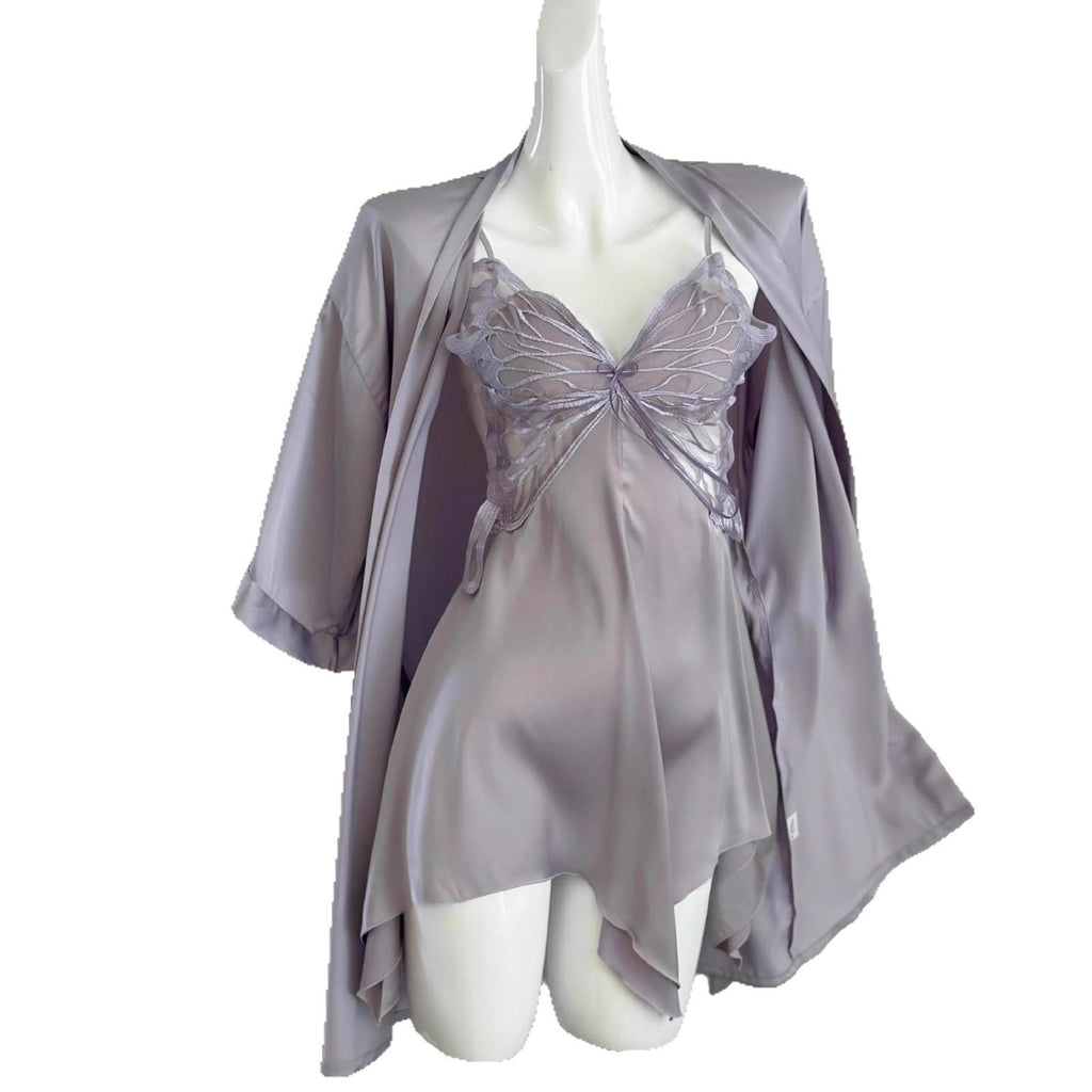 Sexy Women's Summer Camisole Sleepwear, New Ice Silk Two-Piece Set with Chest Pads, Backless, High-End Nightgown