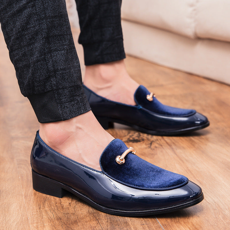 Loafers men's 2025 spring and autumn new leather shoes bean shoes European and American men's shoes patent leather casual leather shoes men's wholesale