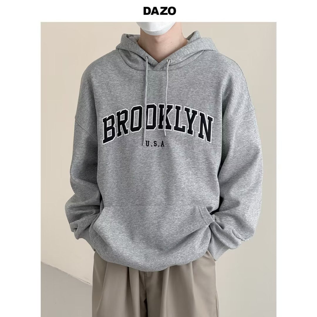 Sweatshirt Men's and Women's Spring and Autumn New American Fashion Brand Trendy Letter Printing Hooded Jacket Casual