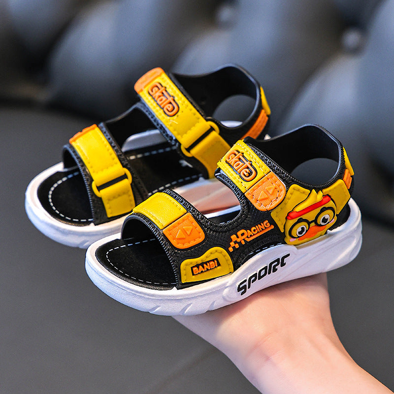 Boys Sandals 2025 Summer Large Children Non-slip Soft Bottom Velcro Casual Beach Shoes Girls Baby Shoes