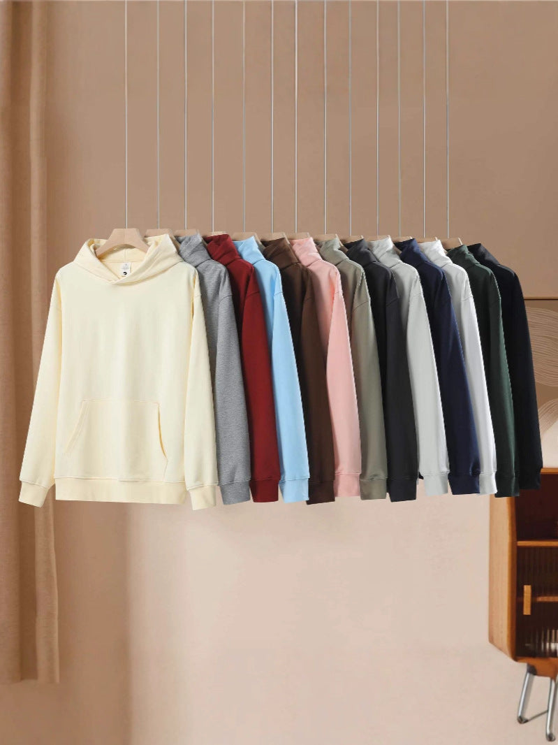 New Style Couple's Loose-Fitting Round-Neck Hooded Sweatshirt, Long-Sleeved Sweatshirt, Heavyweight Pure Cotton 400g Hoodie with Printed Logo