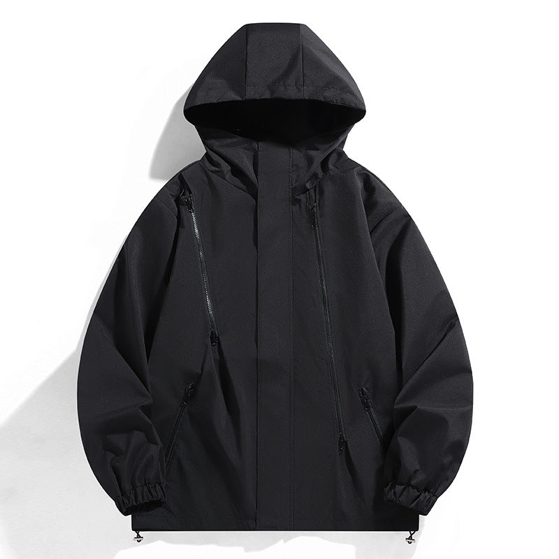 Men's Jacket Outdoor Mountaineering Clothing Waterproof Windproof Jacket Couple Sports Workwear Zipper Trendy Coat Cross-Border