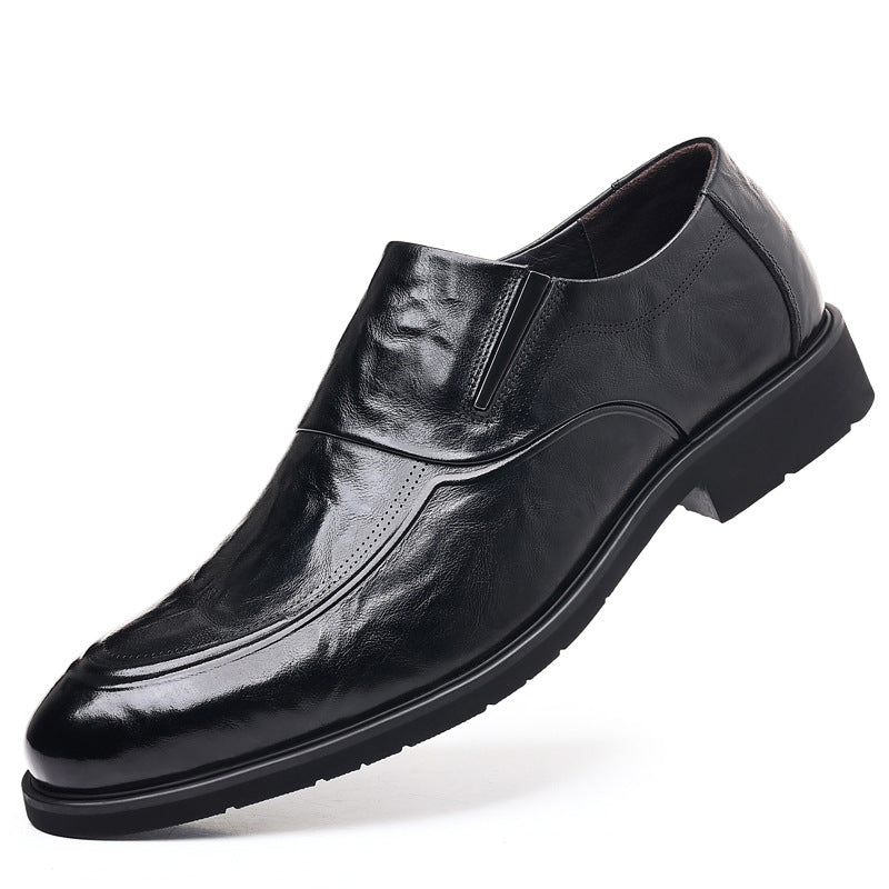 Parmate men's shoes leather shoes Nanqing high-end genuine goods soft leather British men's loafers 1368 Super sister business shoes