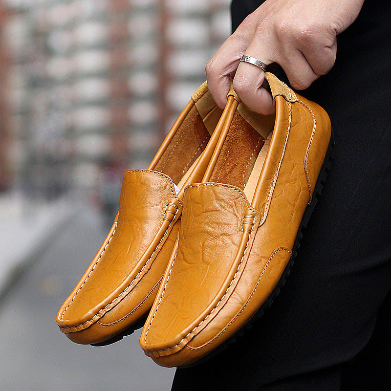 Men's Loafers 2026 Summer Genuine Leather Soft Surface Soft Sole Casual Men's Shoes Large Size 45 Slip-On Leather Shoes 46 47
