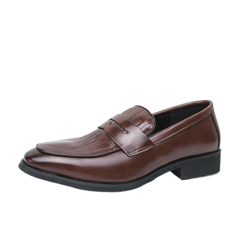 Cross-Border Large Size Men's Open Smile Loafers Business Formal Leather Shoes 38-46 Men's British Slip-On Leather Shoes
