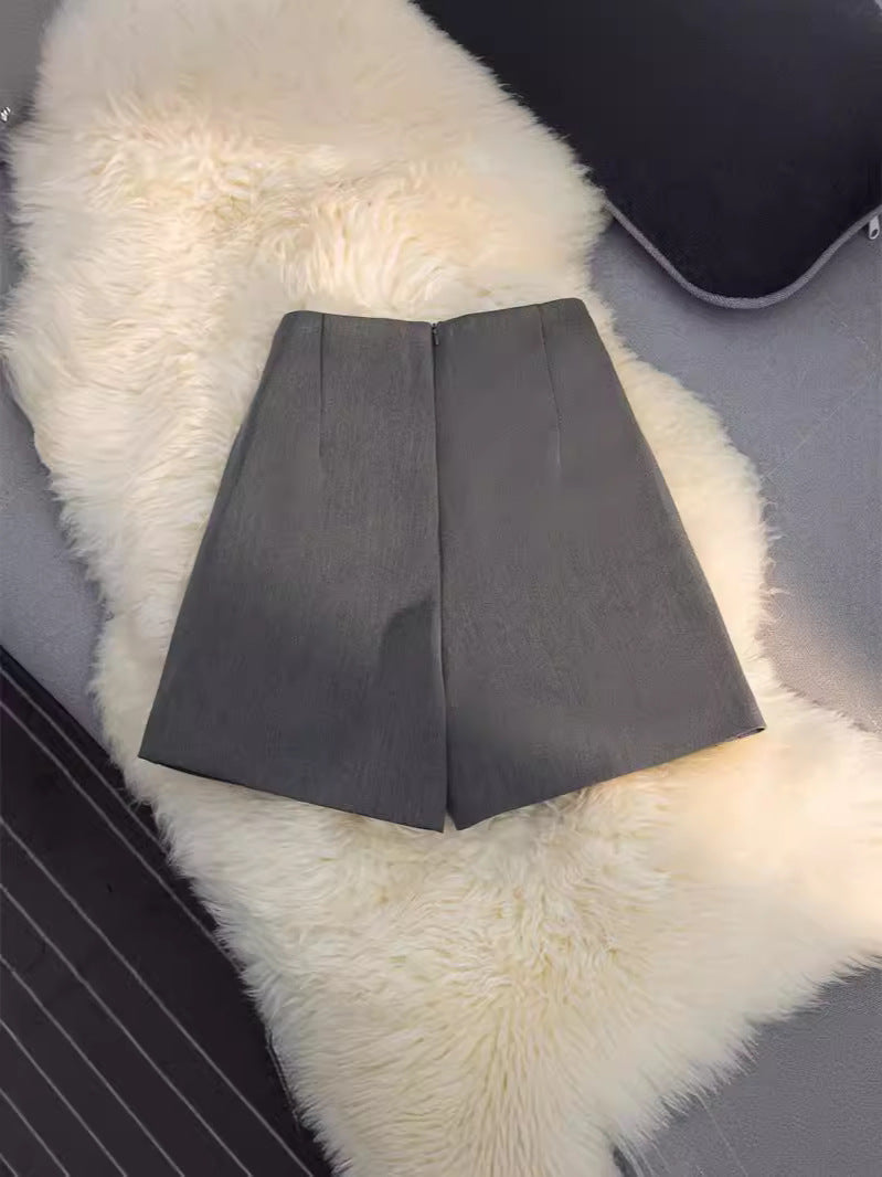 New Chinese Style National Style Pants Skirt Women's Asymmetrical 2025 Summer Fashion Suit Shorts High Waist Slimming Look A-Line Wide Leg Pants