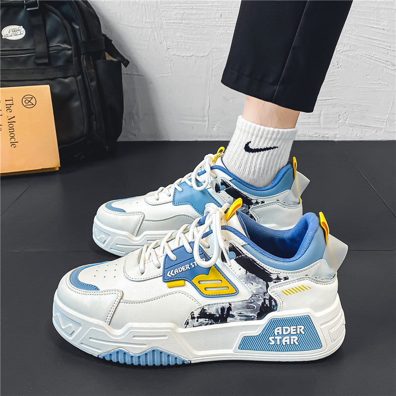 Men's Shoes Autumn Casual Design Niche Sneakers Youth Sports Thick-Soled Heightening Canvas Trendy Shoes