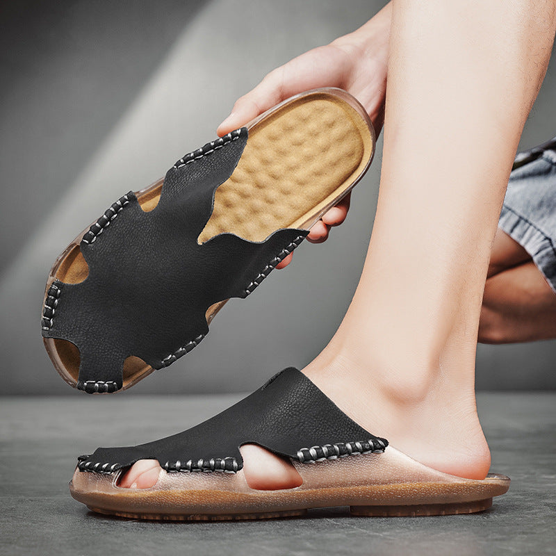 2025 New Summer Handmade Sandals for Men, Outdoor Leisure Beach Wading and River Tracing Dual-Purpose Cross-Border Large Size Men's Shoes