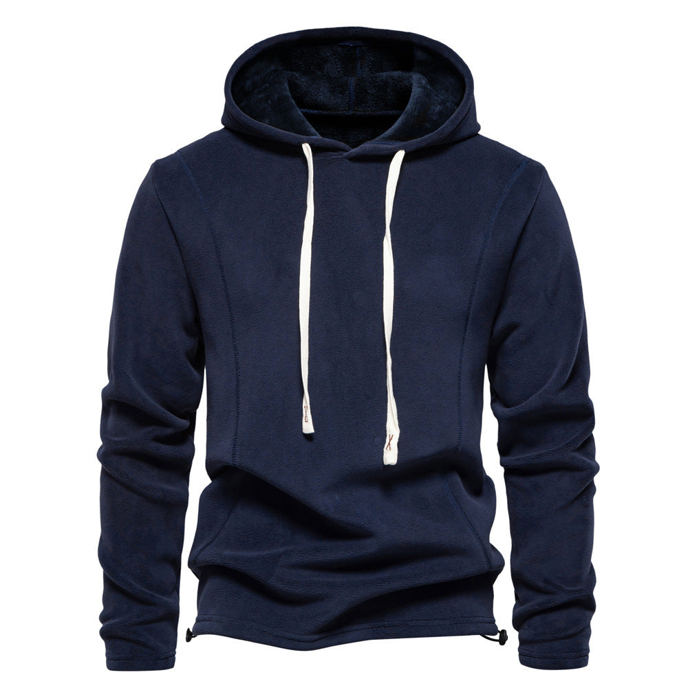 Men's Hooded Sweatshirt 2024 Long-Sleeved Sweatshirt Polar Fleece New Cross-Border Warm Trend Autumn and Winter Versatile