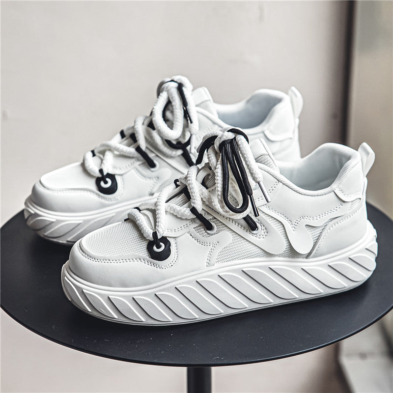 Men's niche fashion sneaker running shoes popcorn casual sneakers men's shoes thick-soled mesh height increasing daddy shoes
