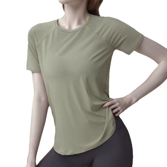 Sports Tops for Women, Loose-Fitting Running and Fitness Clothes, Short-Sleeved T-Shirts, Pilates and Yoga Clothes, Quick-Drying and Comfortable to Wear Outside