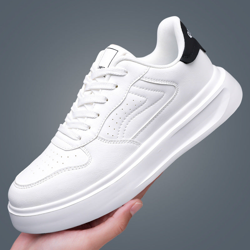 Men's Shoes New Style 2025 Summer Breathable Trendy Niche Versatile Leather Casual Sports Thick-Soled Wear-Resistant Men's Sneakers