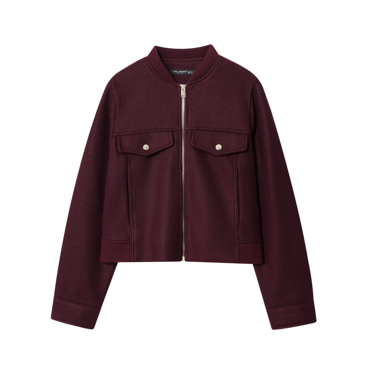 2025 New Autum Women's Clothing European and American Style Fashionable Round Neck Zipper Soft Short Jacket 4968032
