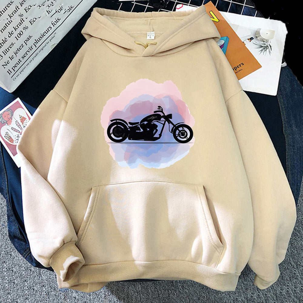 Hoodies Unisex Motocicleta Com Bolso, Moletom Encapuzado, Mo