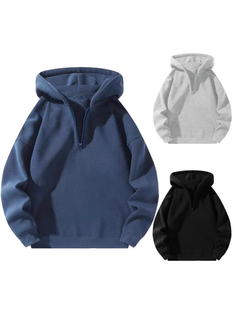 American Casual Zipper Hoodie Loose Sports Sweater Cross-border 2024 Autumn and Winter European and American Street Cross-border Amazon