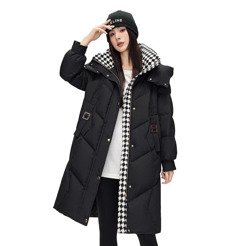 2025 Winter down Jacket Women's Brand Mid-Length Elegant Age-Reducing Style Jacket Warm Hooded down Coat Trendy