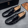 Bright leather loafers men's 2023 autumn new men's casual leather shoes business patent leather soft bottom breathable driving shoes