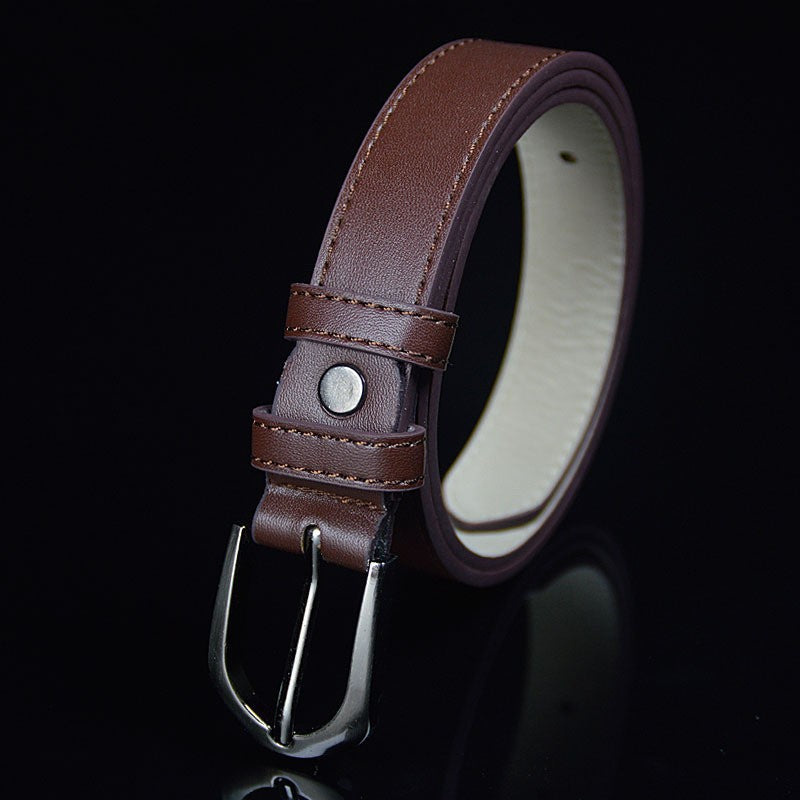 Trendy New Fashion Simple Versatile Children's Decorative Smooth Buckle Belt with Lychee Pattern, Wholesale from Manufacturer