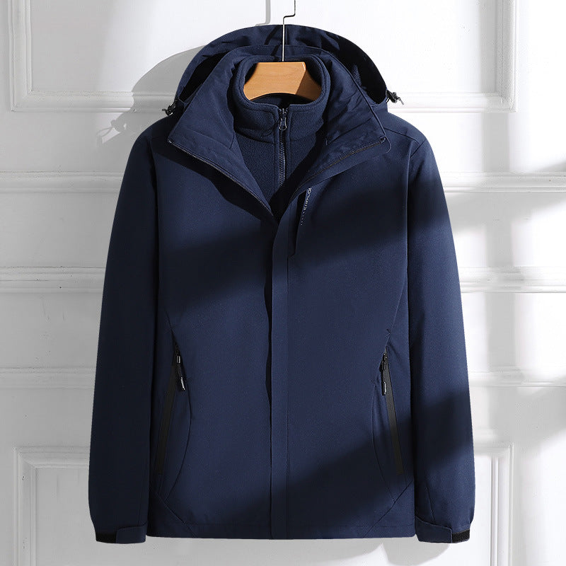Jacket Bird's three-in-one detachable coat men's autumn and winter waterproof cold-proof warm mountaineering outdoor ski suit women