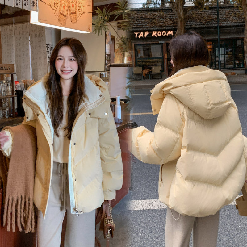 Actual Shot of New Cotton-Padded Clothes for Women in Winter 2025 New Style Short Thickeneded Popular Cotton-Padded Jackets for Small People