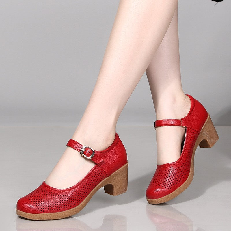 2024 Women's Shoes European and American sneaker Dance Shoes Soft Sole Thick Heel Dance Shoes Square Dance Shoes Single Shoes Sandals High Heels