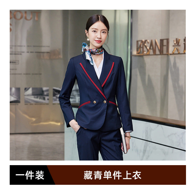 Professional Suit suit Men's and Women's Hotel Work Uniform Suit Property Customer Service Business Commuter Front Office Work Clothes Autumn