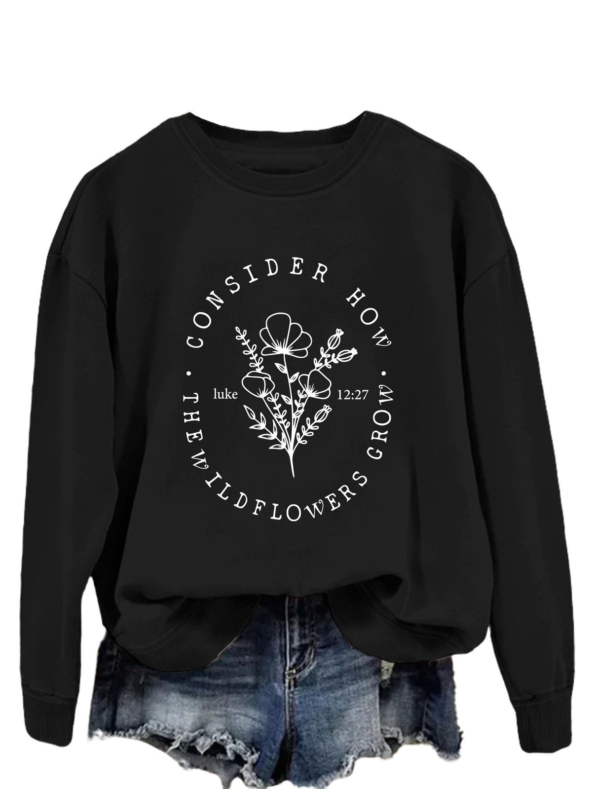 Amazon Fashion Top Consider How the Wildflowers Plaid Pullover Women's Sweatshirt New Style