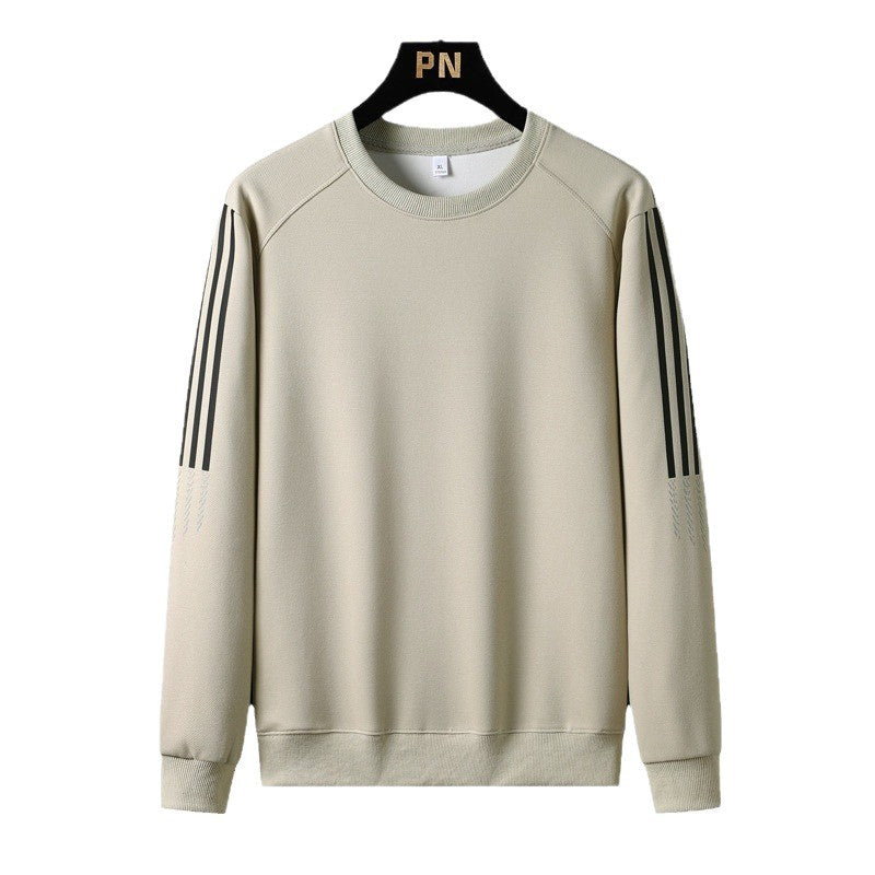 Sweater Men's Spring and Autumn 2024 New Round Neck Loose Casual Long-sleeved T-shirt Trendy All-match Base Shirt Top