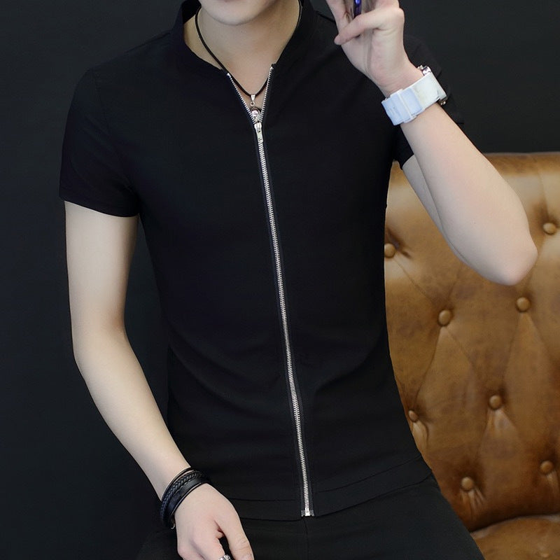 Men's Sweater Spring and Autumn plus size Loose Vertical Collar Sports Casual Cardigan Young and Middle-aged Jacket Coat Men