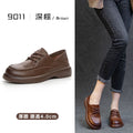2026 New Retro Loafers, Genuine Leather Soft Thick-Soled Shoes, Brown Spring Leather Shoes for Women, Versatile British Style Shoes
