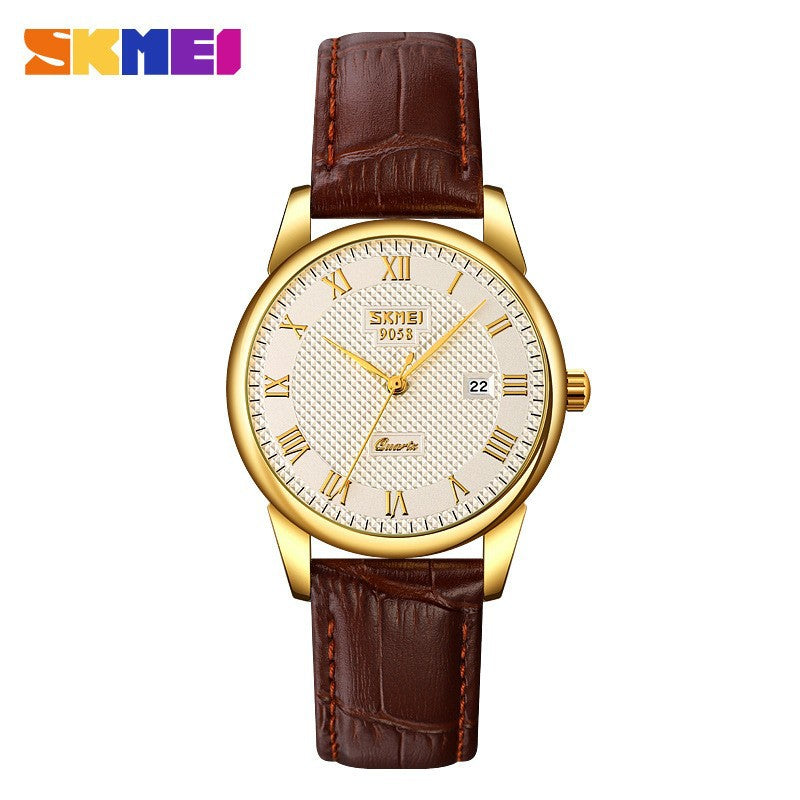Time beauty skmei classic retro casual business temperament calendar watch men and women couples waterproof watch wholesale