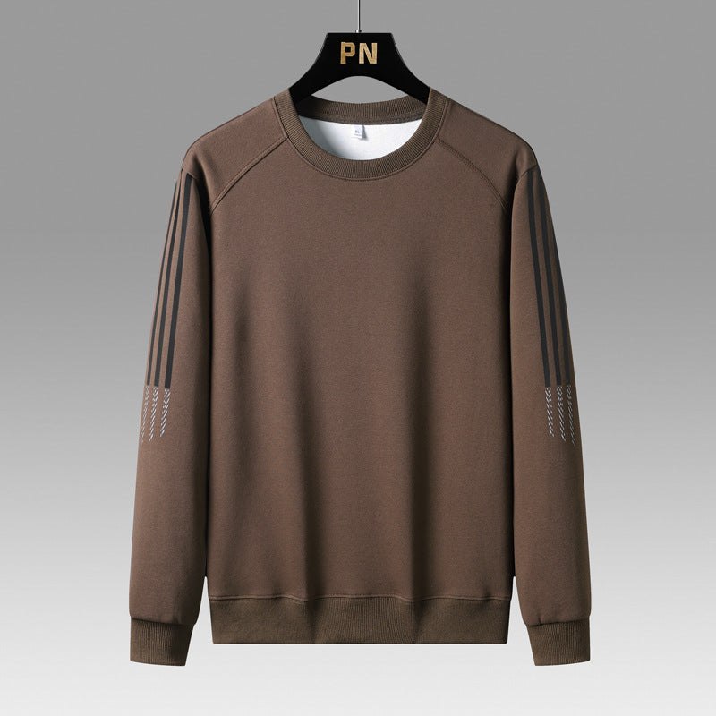 Sweater Men's Spring and Autumn 2024 New Round Neck Loose Casual Long-sleeved T-shirt Trendy All-match Base Shirt Top