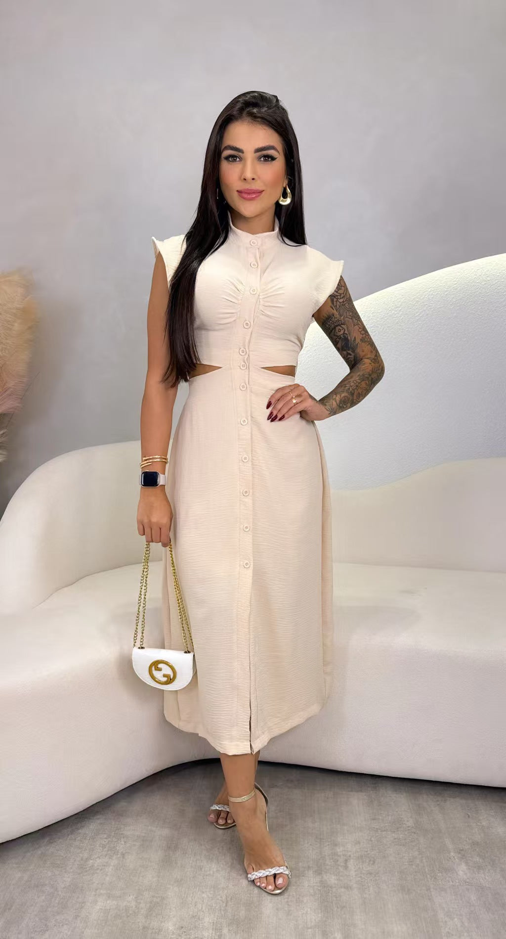 Spring Lolita Sweet Women's Polyester Stand Collar Oversized Skirt Dress Early Autumn Dress Set
